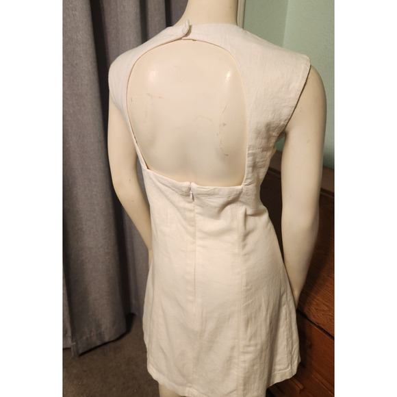 Abercrombie & Fitch Linen Blend Mini Shell Dress M Open Back Sheath - Picture 4 of 14